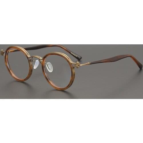 Vintage Optical Eyeglasses Frames Men Acetate Retro Round Transparent Glasses Women Myopia Prescription Eyewear Frame Man Oculos