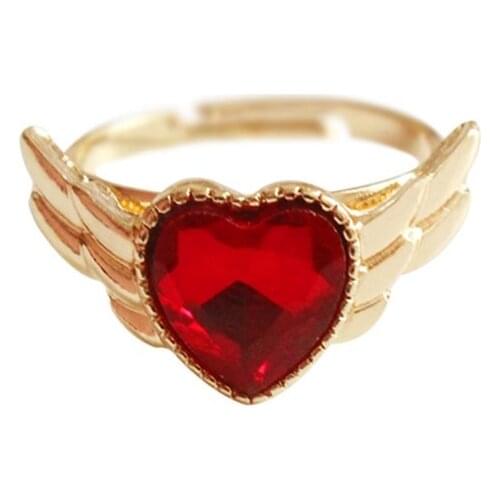 Jewelry cosplay prop accessories Anime Sailor Moon Wings Heart adjustable rings