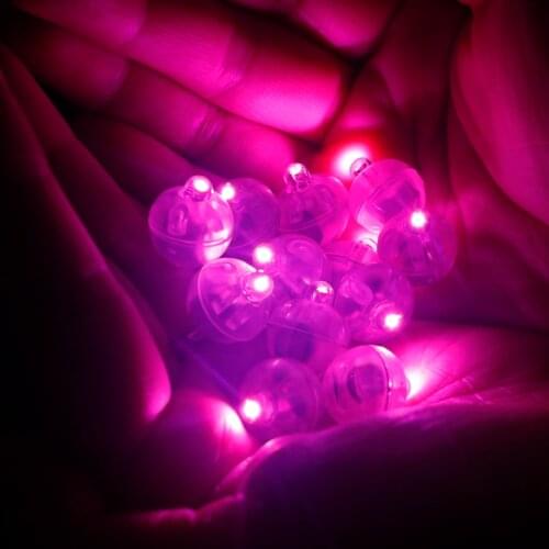 100 Pcs/lot Round Mini Ball Lamps Pink Led Balloon Light for Lantern Christmas Wedding Party Decoration Lights