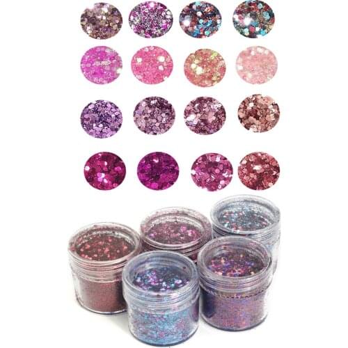 4 Boxes Chunky Mixed Glitter Acrylic Gel Nail Art for Face Body Nail Eye Shadow Festival Tattoo Cosmetic Glitter Mix acrylic/gel