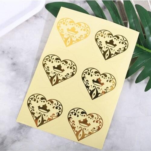 600pcs/lot Bronzing hearts PVC waterproof stationery stickers transparent stickers scrapbook diary decorative seal stickers