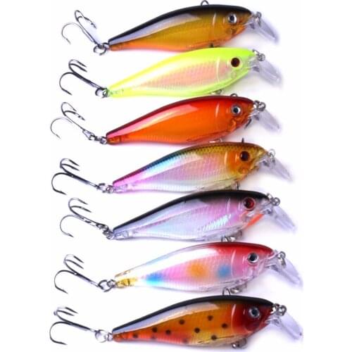 7Pcs Laser Minnow Fishing Lure Hard Bait Swimbait Fishing Wobbler Carp Trout Hard Fly Fishing For Pike Carp Fishing 9cm 13g