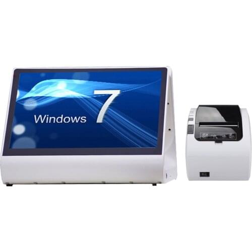 Free shipping New 12 inch double screen pos with 80MM USB printer restaurant retail store dedicated