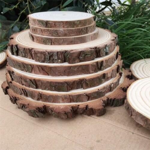 Rustic Wooden Slices Large Size 6/8/10 Inch Wooden Log Sheet Wood Chips Country Wedding Vintage Party Decor