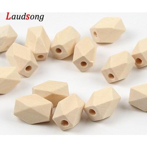 DIY Geometric polygons Loose Wood Spacer Bead Natural Lead-free Wooden Beads For Jewelry Making Handmade Accessories