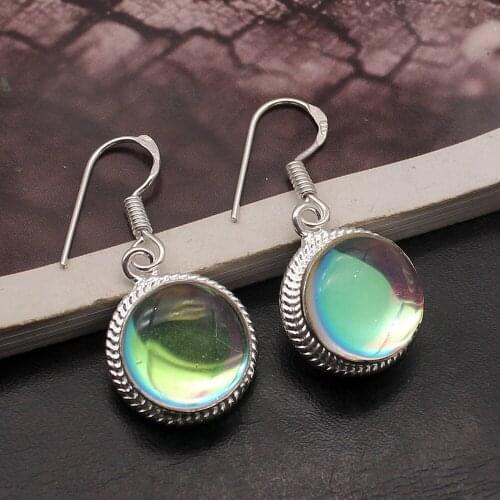 Hermosa Amazing Elegant Girls Jewelry Colorful Topazz Dangle Earrings For Women 1 1/4 Inch A217