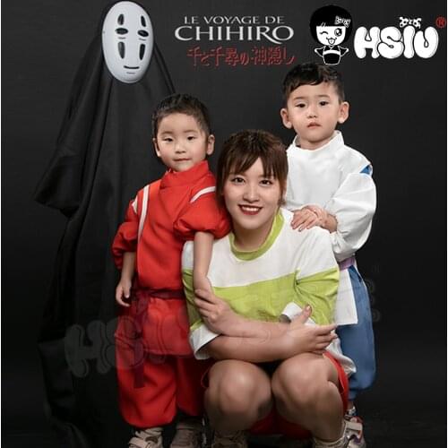 Spirited Away Cosplay Chihiro White Dragon Costume Child role play Faceless man clothing Hayao Miyazaki Anime Costume