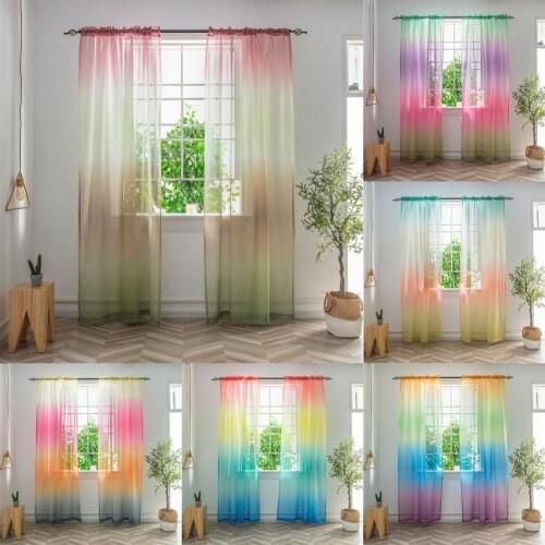 Multi-Color Beautiful Long Decorating Sheer Drape Polyester Window Sheer Skin-Friendly for Home