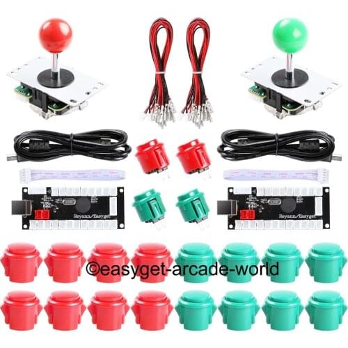 Arcade Joystick DIY Kit Zero Delay USB Controller PC to Arcade Joystick + Push Buttons + Wire Harness for MAME & Raspberry Pi 3B
