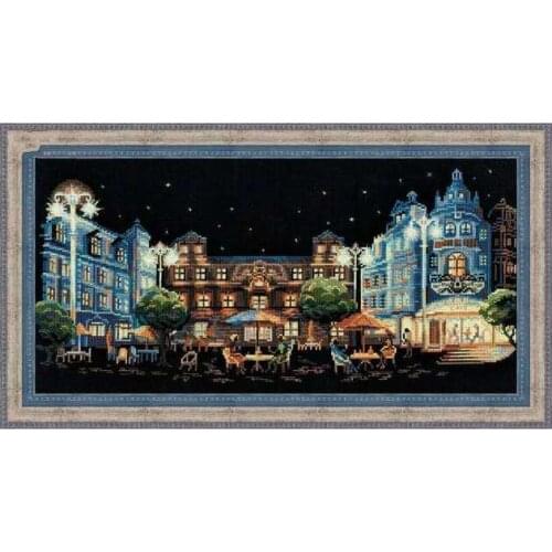 Night Cafe cross stitch package sets aida 18ct 14ct 11ct black cloth people kit embroidery DIY handmade needlework