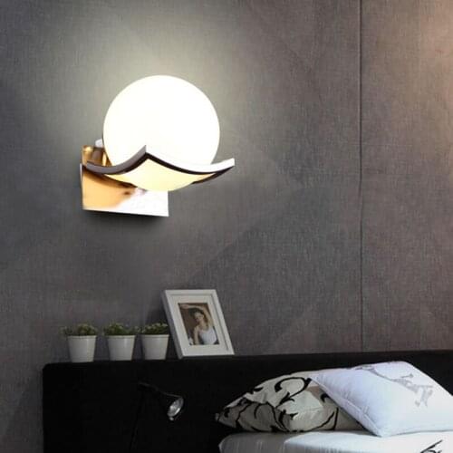 Nordic bedroom bedside wall lamp led ball glass bedside lamp solid wrought iron corridor aisle lamp wall lights LB12069