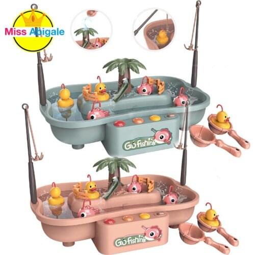 Fishing Board Game Toys Baby Bathing Toy For Toddlers 13 24 Month Musical Fishing Water Table Bath Toy For Boy Girl 1 Year Gifts