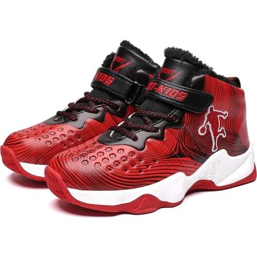 New High Quality Top Soft Non-slip Kids Sneakers Thick Sole Boys Basketball Shoes Children Sport Shoes Outdoor Boy Jordan Shoes