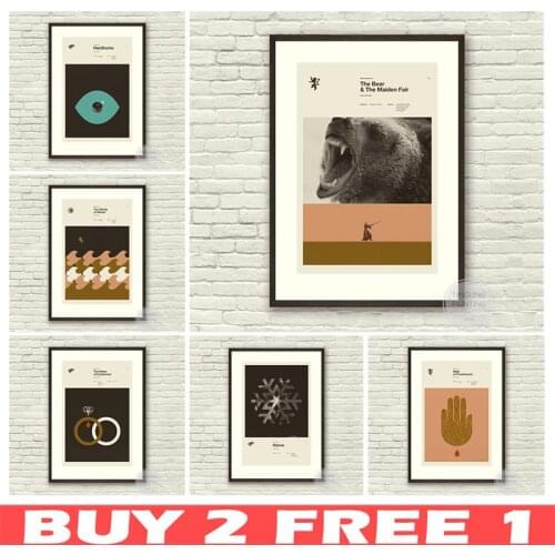 GAME of THRONES Inspired Posters Art Print Movie Canvas Painting Series Minimalist Graphic Mid Century Modern Style Retro Home
