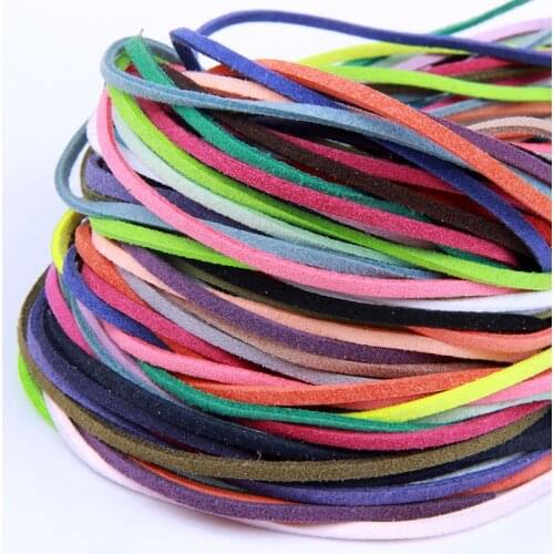 100yards/roll 3mm Flat Faux Suede Braided Cord Korean Velvet Leather Handmade Beading Bracelet Jewelry Making Thread String Rope