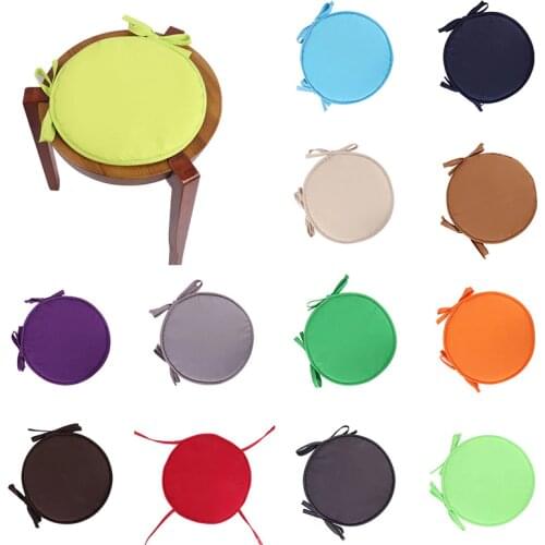 Seat Pads Tie-on Seat Cushion Round Garden Chair Pad Sponge Indoor Dining Office Chair Pad Circular Chair Cushion Bistro Stool