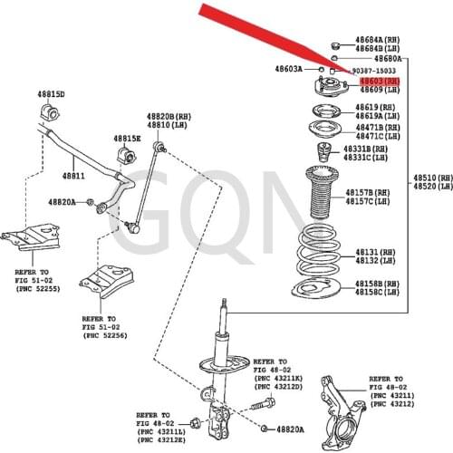 Right front suspension support sub-assembly 2011-Toy ota E'Z front top rubber L/R rubber disc bearing fixed top disc