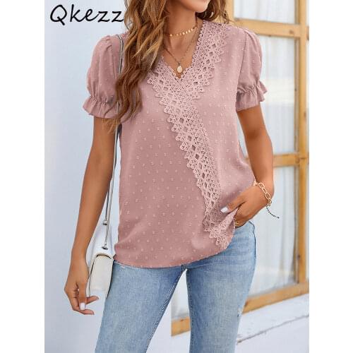 Qkezz Short Sleeve Blouses