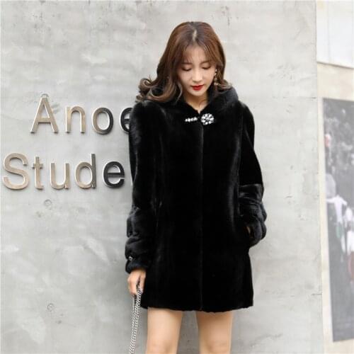 Luxury Real Mink Fur Coat Female Natural Fur Jackets Winter Jacket Women Long Coats and Jackets Women Clothes 2020 MY