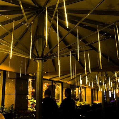 LED Meteor Shower Rain Lights Holiday String Lights Waterproof Garden Light 8 Tubes 144 Leds Christmas Wedding Decoration