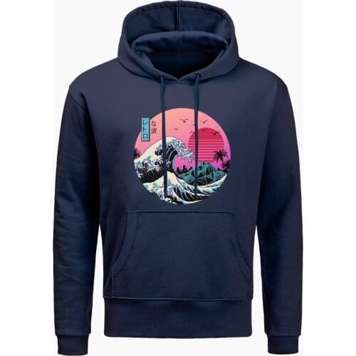 The Great Retro Wave Japan Anime Hoodie Harajuku Streetwear Cotton Camisetas Hombre Men Vaporwave Funny Cool Hoodies