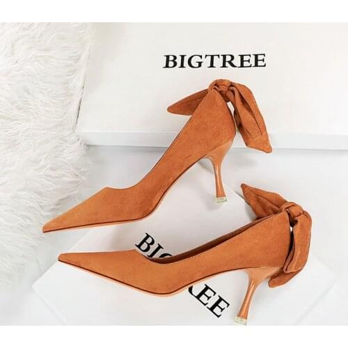 Butterfly Knot Shoes for Women 2021 High Heels Black Heels Harajuku Shoes Pumps Women Shoes Wedding Shoes for Women Bride Scarpe
