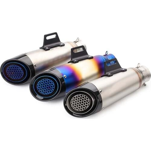 Universal 51mm 60mm Motorcycle Exhaust Pipe Muffler Moto for R6 R25 CBR600 Z750 S1000Rr SC Tubo Escape Slip-on Laser and Sticker