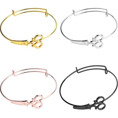 2018 Spring New Jewelry Opening Activities Scissors Bracelet Simple Fashion Gold Bracelets For Women Men Wedding Gifts