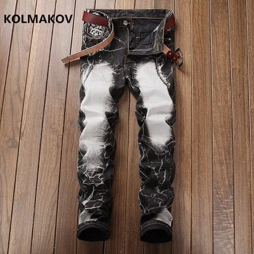 2019 spring European and American style jeans men Straight Designer Denim Skinny Jeans cotton mens Business mens Trousers