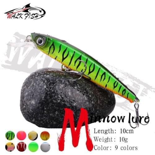 WALK FISH 1PCS 100mm 10g Wobbler Minnow Fish Lure 3D Eyes Rolling Jerkbait Bass Pike Fishing Bait Unique Lip Pesca Fishing Tool