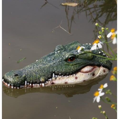 [YL] Swimming pool Floating water crocodile Statue Outdoor Garden Pond Decorative Resin animal Sculpture Home Decor Ornament