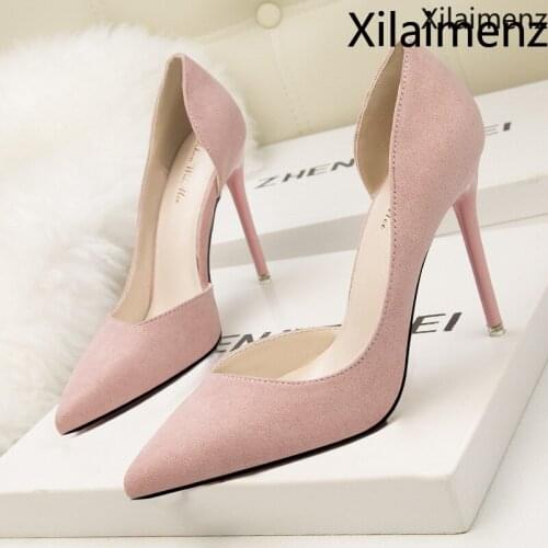 2021 Spring Summer Women Pumps Shallow Hollow High Heels With 10cm Women Shoes Party Wedding Stiletto 8915-3