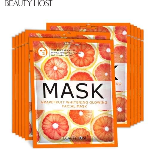10PCS Beauty Host Grapefruit Moisturizer Whitening Fruit Face Mask Oil Control Skin Care