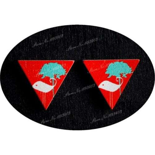 15 x 17mm Bird Triangle Wood Laser Cut Cabochon beads to make DIY Rings, Earrings, Brooch, Necklace pendant