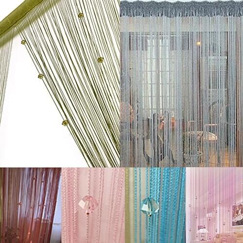 1x2m String Curtain Beads Panel Room Door Window Decor DIY Tassel Divider Drape