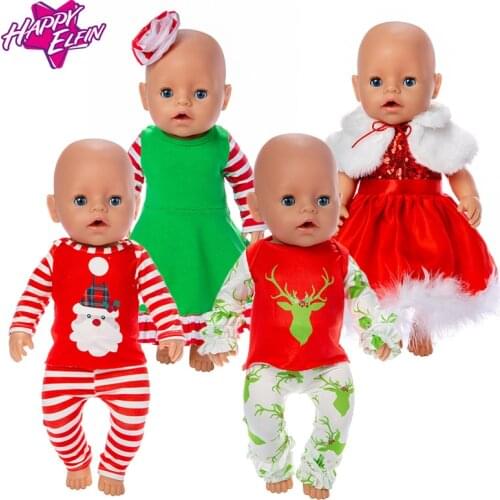 2020 lovely Christmas Set Fit For 43cm Baby Doll 17 Inch Reborn Baby Doll Clothes, Shoes are not included