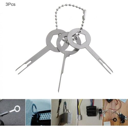 3PCS Universal Durable Stainless Steel Cars Harness Wiring Crimp Connector Plug Terminal Removal Tool Kit Accessories