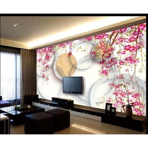 3D wallpaper 2015 New new-woven Rose flowers 3 d TV setting wall murals wallpaper