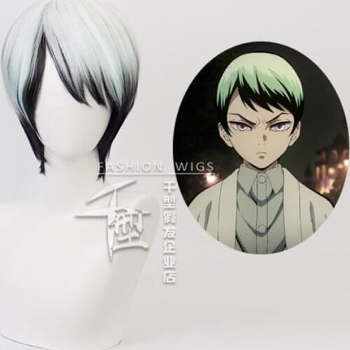 Anime Comic Demon Slayer Kimetsu no Yaiba Cosplay Wigs Yushirou Cosplay Wig Heat Resistant Synthetic Wig Gradient Short Wigs