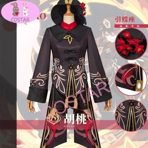 Anime Genshin Impact Hutao Cosplay Costume Game Suit Uniform Hu Tao Halloween Costumes For Women XS-2XL 2021 New