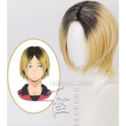 Anime Haikyuu!! Nekoma Kenma Kozume Short Wig Cosplay Costume Heat Resistant Synthetic Hair Haikiyu Men Wigs