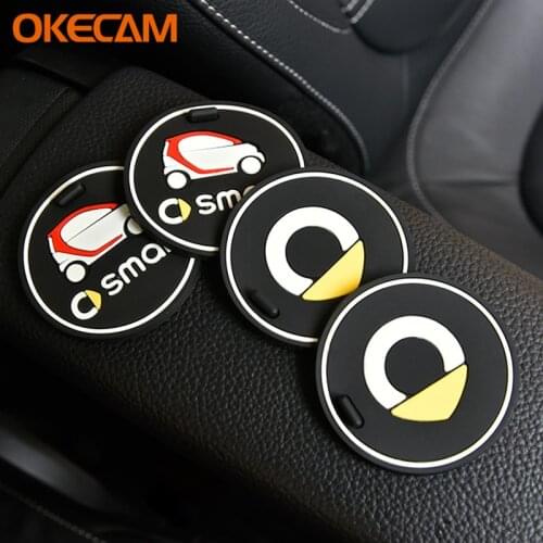Car Coaster Water Cup Slot Non-Slip Mat Pad For Smart Forfour Fortwo Cabrio City-Coupe Crossblade Roadster Coupe 450 451 452 453