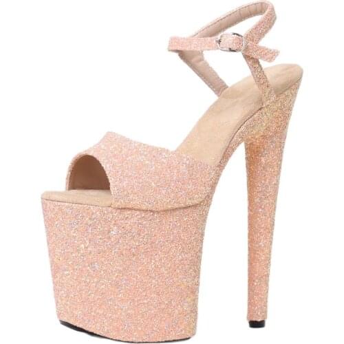 Women Sandals 20CM High Heels Platform Sexy Pumps Woman Glitter Shoes Sapato Feminino Size 36-43