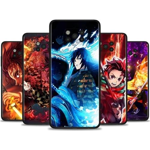 Case For Poco X3 NFC M3 Pro M3 F3 F1 Capa for Mi Note 10 Pro Caso For Xiaomi CC9 Pro A3 A2 Anime Demon Slayer Tanjiro Kamado