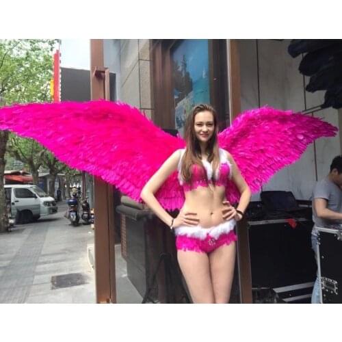 Feather Wings Costume Blue Pink Colorful Photography Model T-stage Catwalk Shows Wing Performance Props Party Cosplay Decoration
