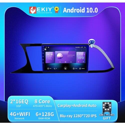 EKIY 6+128G Autoradio Android 10 For Seat Leon 3 2012-2020 Car Radio Multimedia Blu-ray IPS upgrade QLED Navigation GPS no 2din