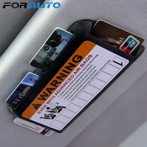 FORAUTO Sun visor card box High-speed IC Card Clip Car Visor Clip Organizer Sunshade Storage Bag Car Phone Number Parking Card