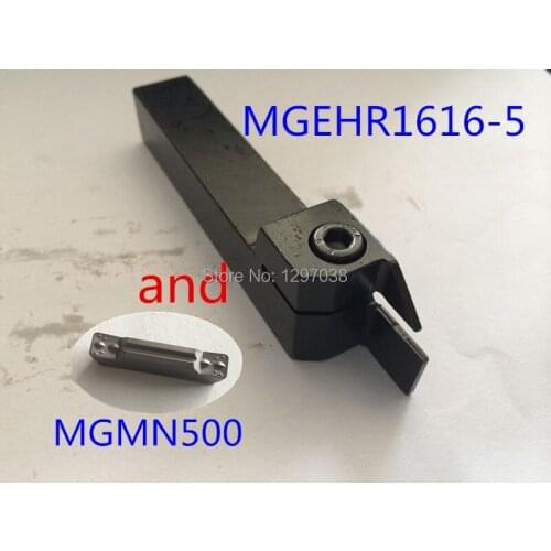 1PCS MGEHR1616-5 16*16*100MM External Grooving Turning Lathe Tool Holder and 1PCS MGMN500 Carbide Grooving Inserts