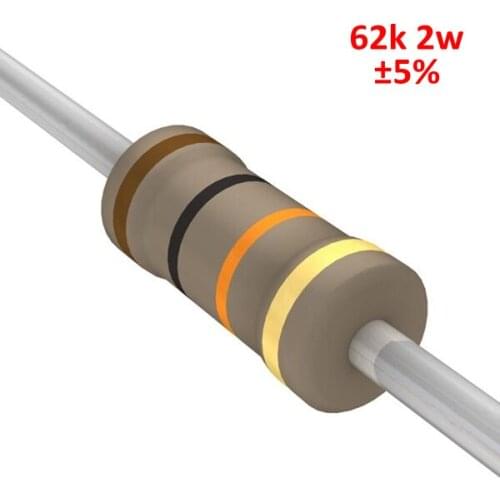 PHISCALE Carbon film resistor 62kOhm 2W 5% Tolerance 200pcs