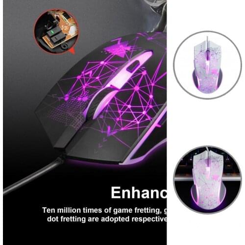 Cool Backlight Computer Accessories Plug Play Adjustable 3200DPI PC Mouse for Desktop